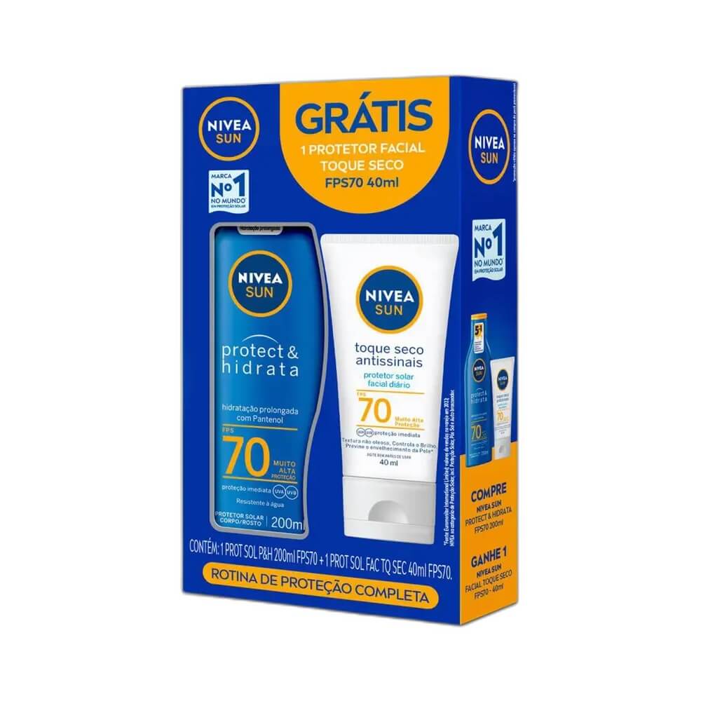 Kit Nivea Sun com protetor solar corporal e facial FPS 70